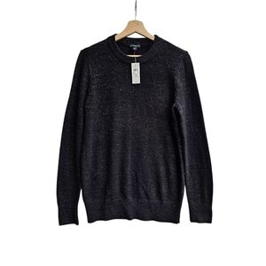 Ann Taylor Factory Shimmer Sweater in Black with Metallic Thread, Size Medium